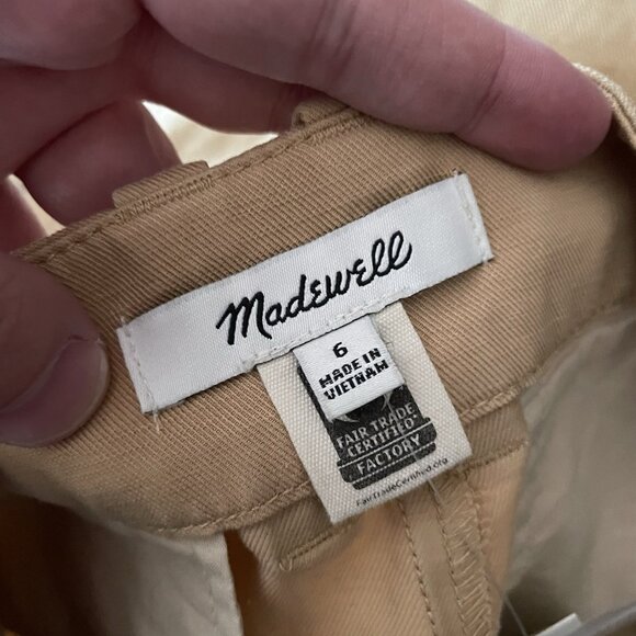 Madewell Women 6 Neutral Tan Linen Blend Pleated High Rise Harlow Shorts NWT - Picture 8 of 10